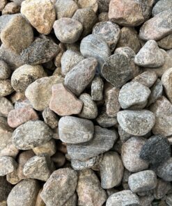 2" round prink, grey and black granite stones