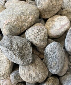 3" round prink, grey and black granite stones