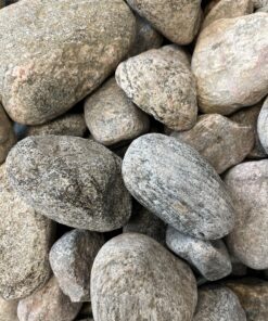 4" round prink, grey and black granite stones