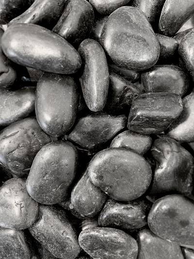 round black shiny stone