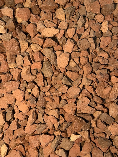 3/4" brick-red gravel