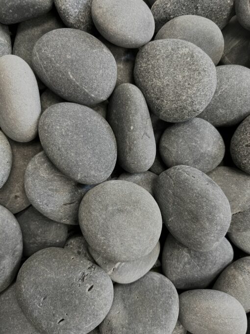 round dark grey stones